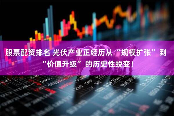 股票配资排名 光伏产业正经历从 “规模扩张” 到 “价值升级” 的历史性蜕变！