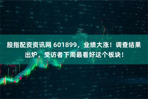 股指配资资讯网 601899，业绩大涨！调查结果出炉，受访者下周最看好这个板块！